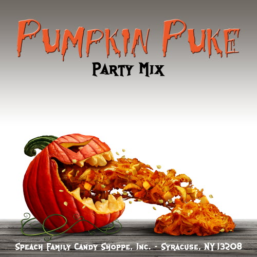 Pumpkin Puke Party Mix Label