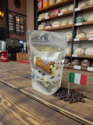 Italian Cannoli Brickle Bag in Italian Bakery