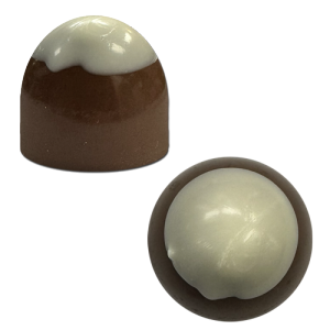 side and top view of caramel cream truffles