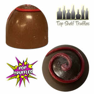Chocolate Covered Strawberries & Cream Truffle side and top view