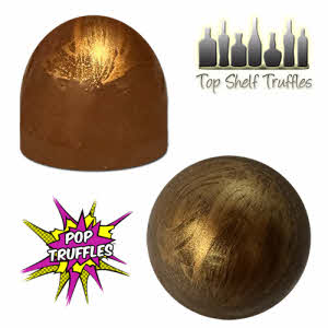 Drunken Caramel Turtle Truffles Side and top view