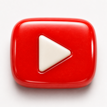 YouTube logo as a piece of red and white candy
